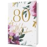 Karnet okolicznościowy 80 Urodziny z kwiatami