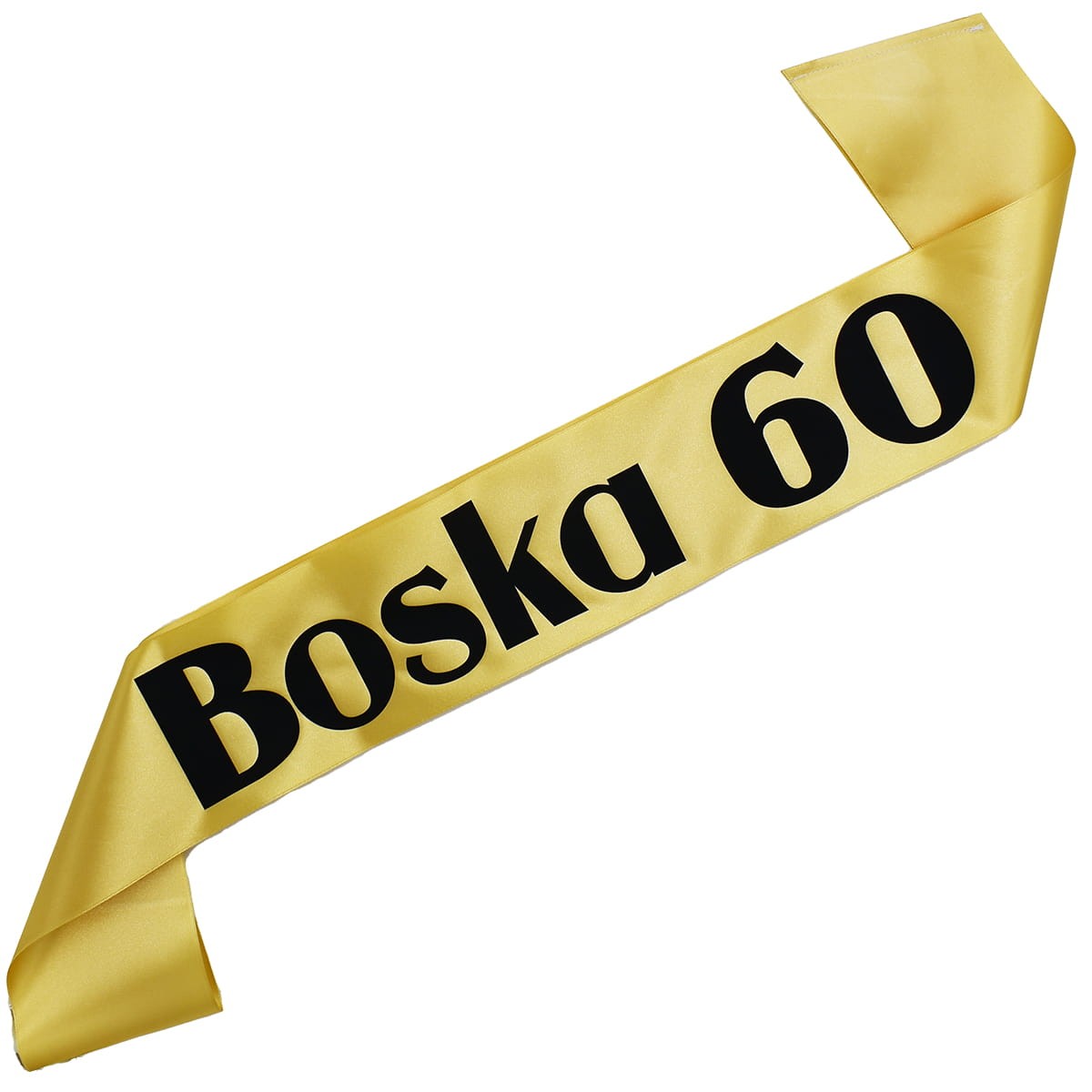 Boska 60 - złota szarfa z czarnym nadrukiem