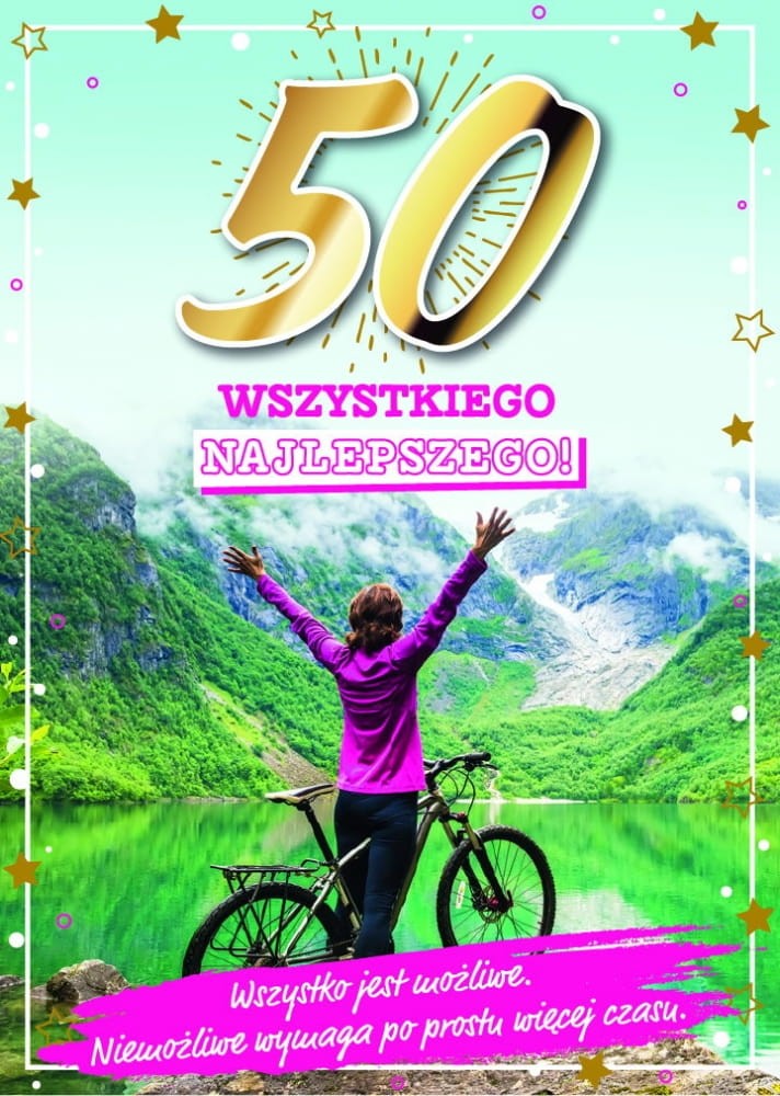 Kartka urodzinowa 50 urodziny Wszystko jest możliwe