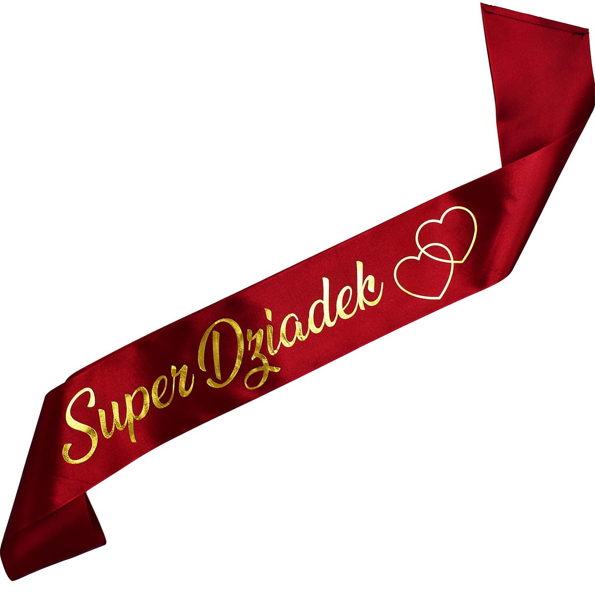 Super Dziadek - bordowa szarfa ze złotym nadrukiem