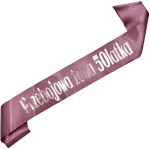 Przebojowa żona 50-latka - szarf z różowo-złotym nadrukiem