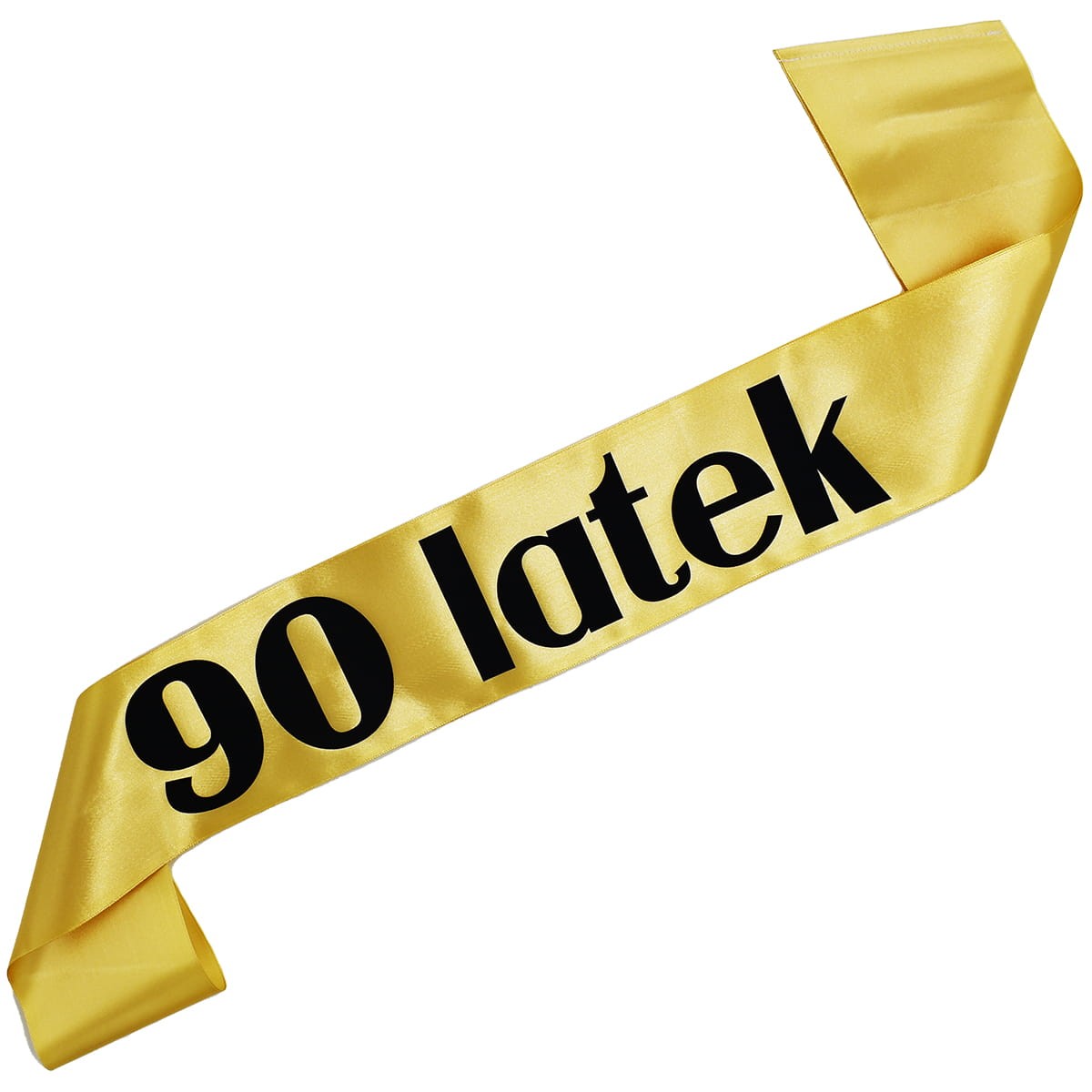 90 latek - złota szarfa z czarnym nadrukiem