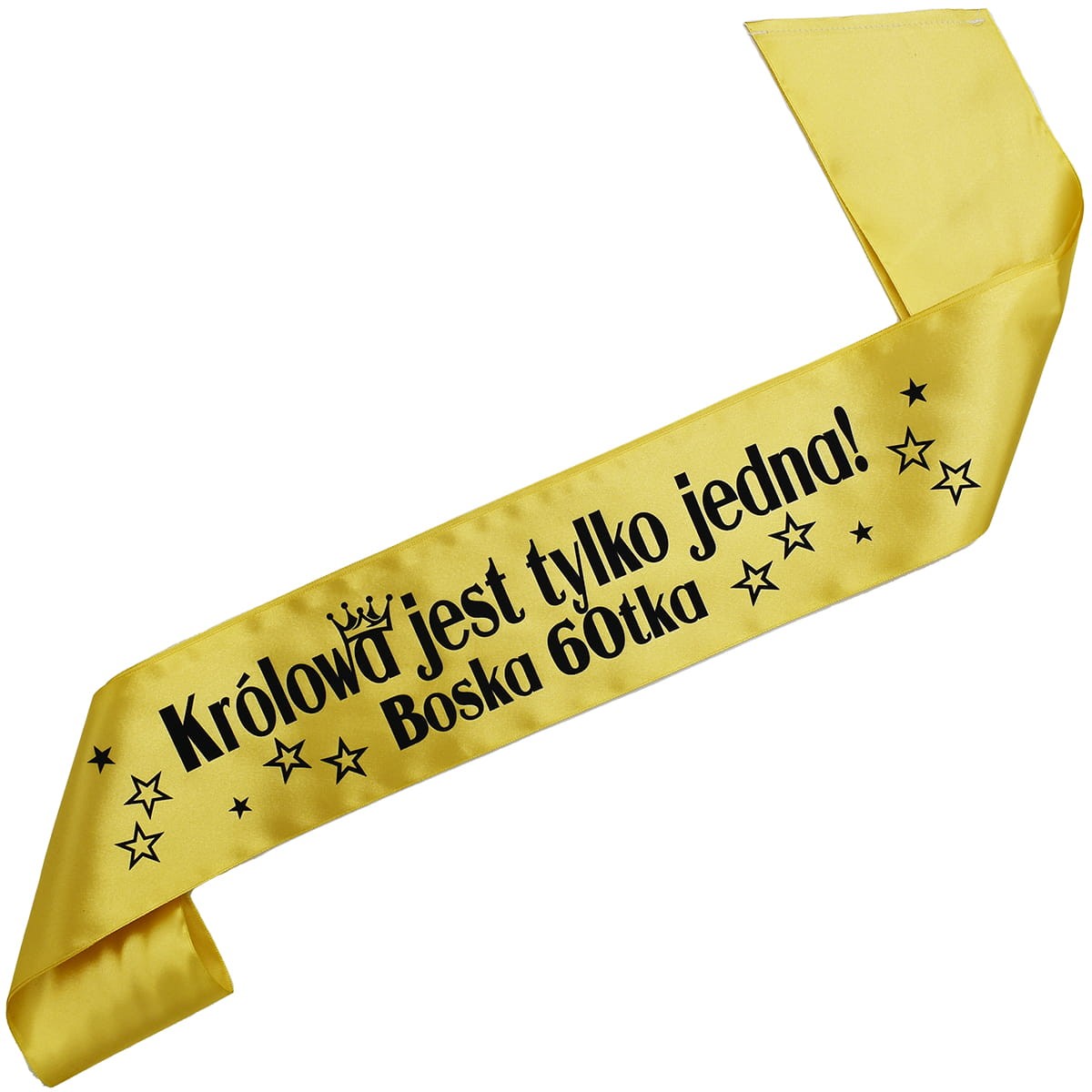 Królowa jest tylko jedna Boska 60tka - złota szarfa z czarnym nadrukiem
