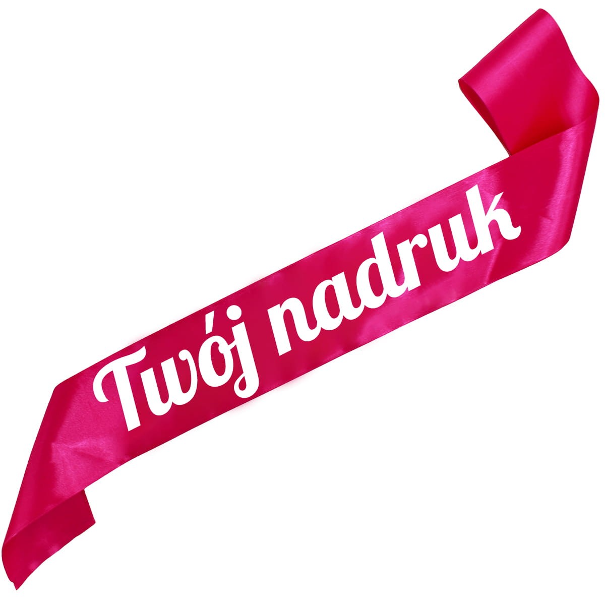 Szarfa fuksjowa z Twoim nadrukiem w białym kolorze