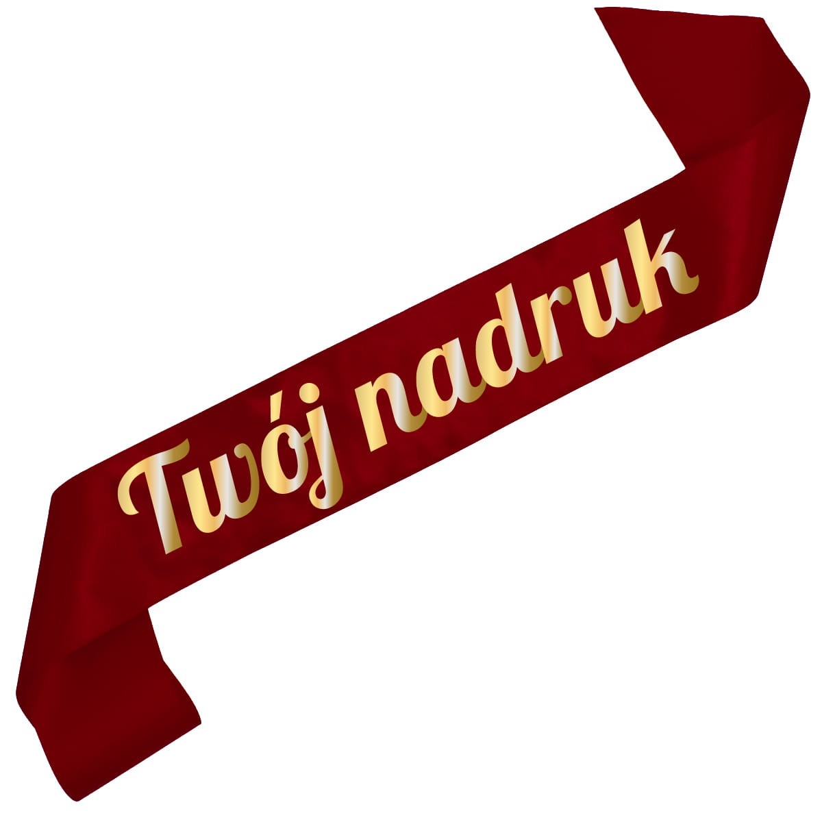 Szarfa bordowa z Twoim nadrukiem w złotym kolorze