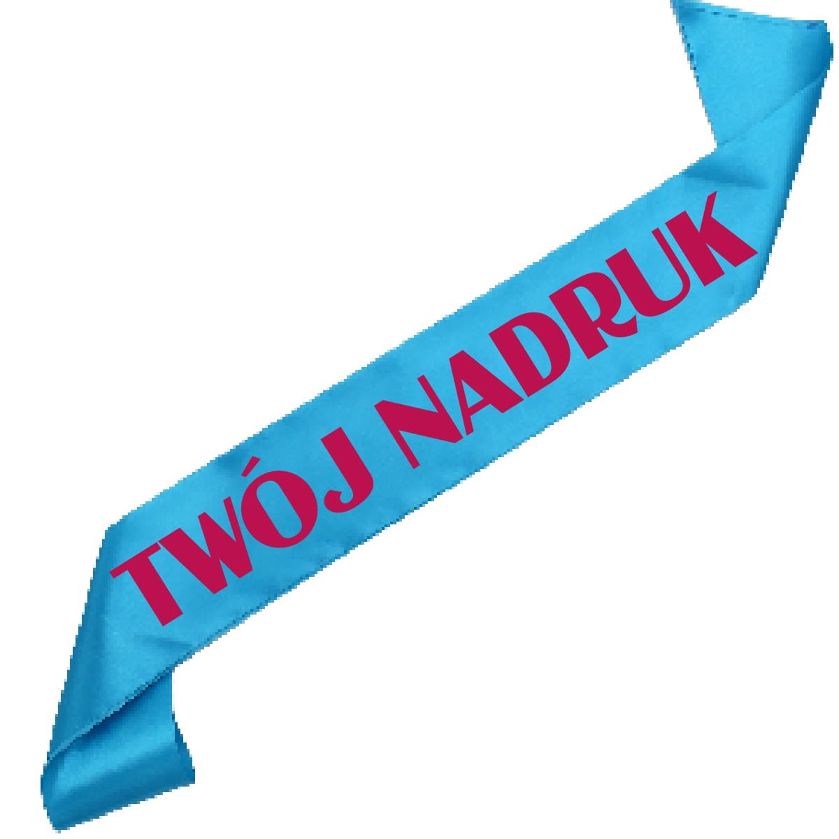 Szarfa turkusowa z Twoim nadrukiem w kolorze fuksji