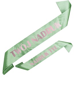 Szarfa szałwiowa  z Twoim nadrukiem w kolorze różowego złota - przód + tył