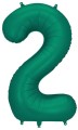 Balon foliowy Cyfra ''2'', 86cm, butelkowa zieleń