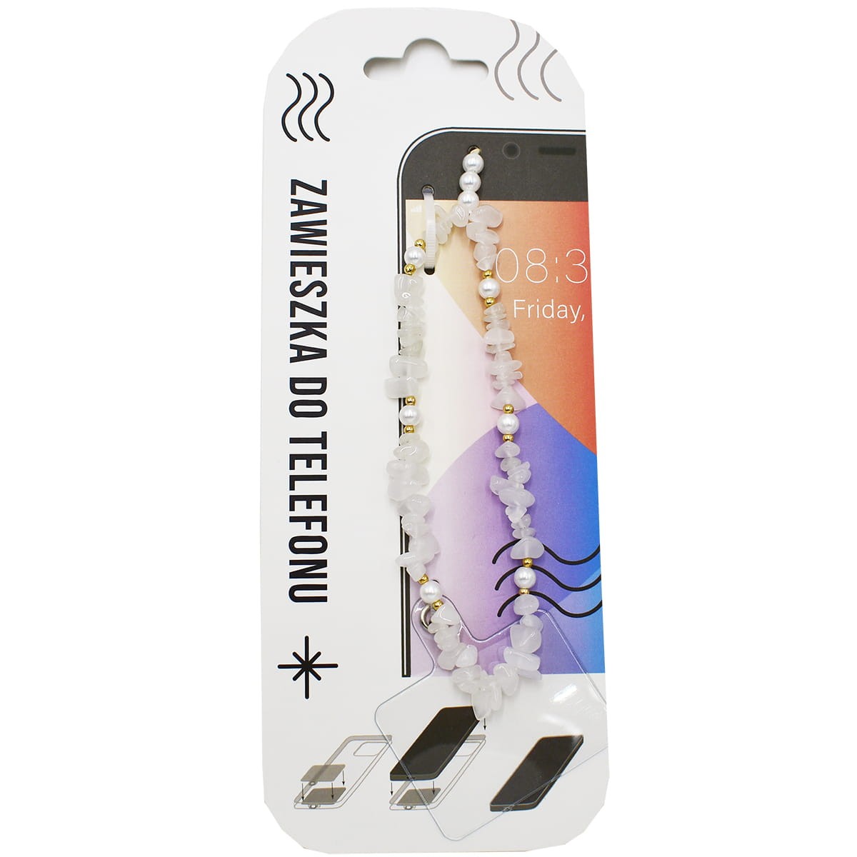 Zawieszka do telefonu - Perłowe kamyczki 046