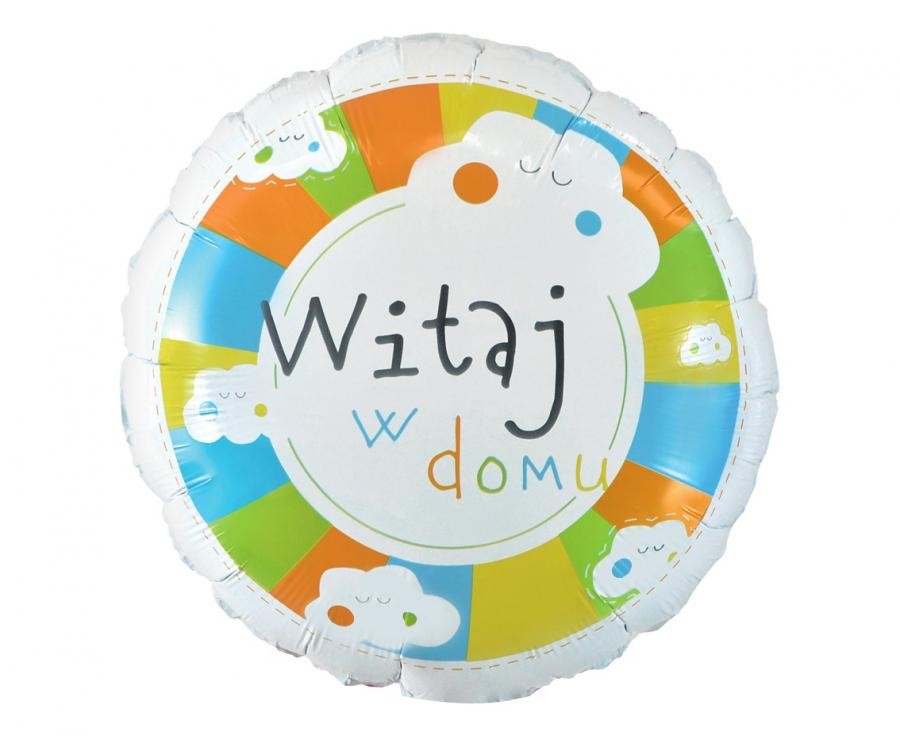 Balon foliowy 45cm - Witaj w domu, pakowany