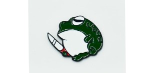 Żaba z nożem - Zabawna Przypinka Pin