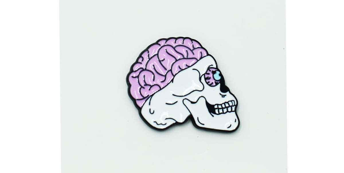 Czaszka z mózgiem - Zabawna Przypinka Pin