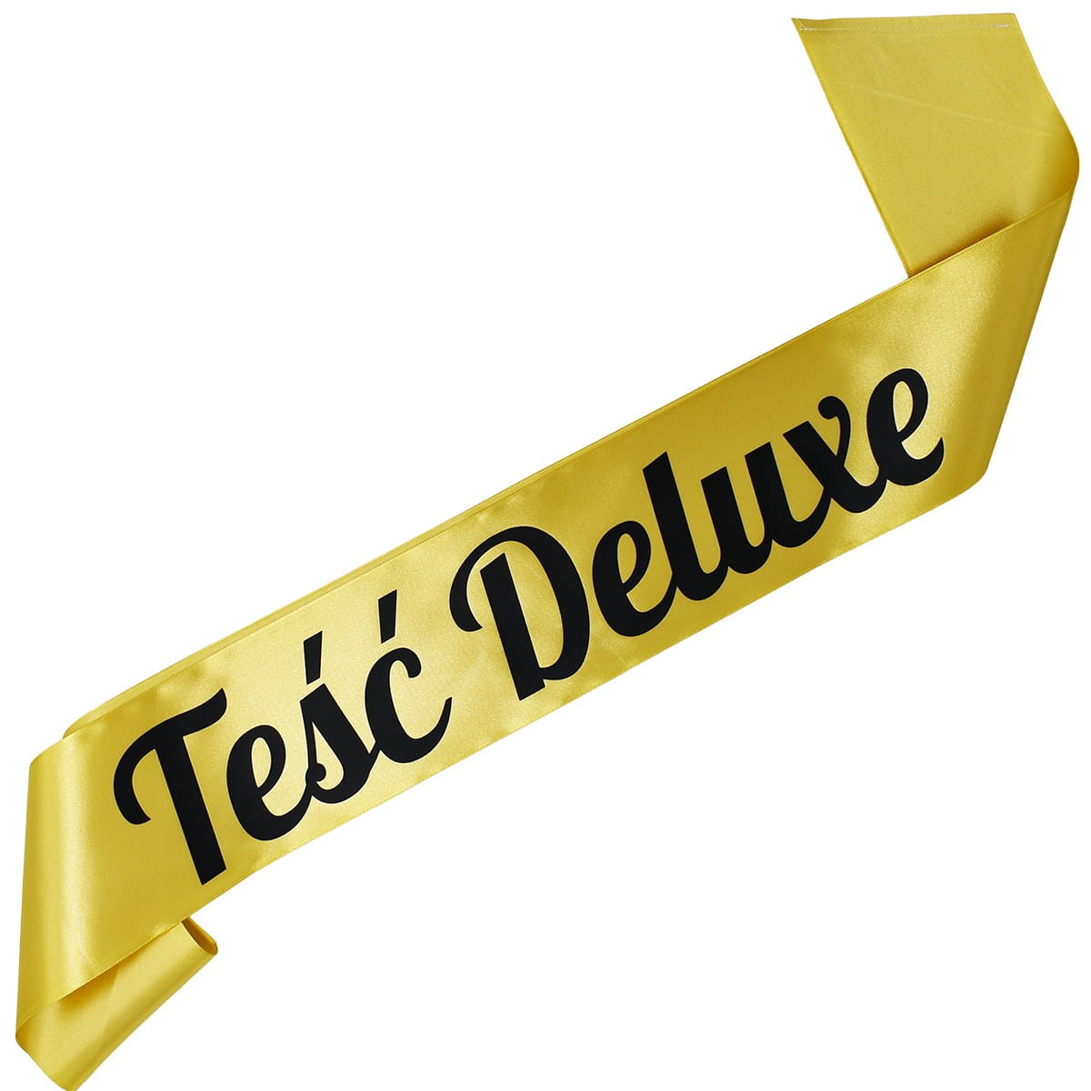 Teść Deluxe - złota szarfa z czarnym nadrukiem