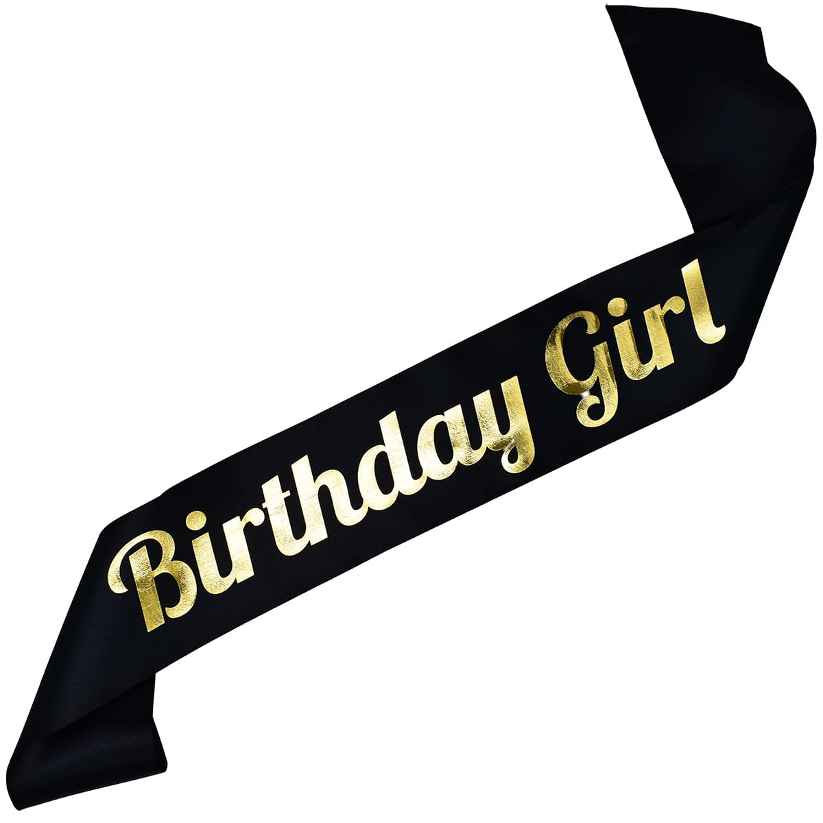 Birthday Girl - czarna szarfa ze złotym nadrukiem