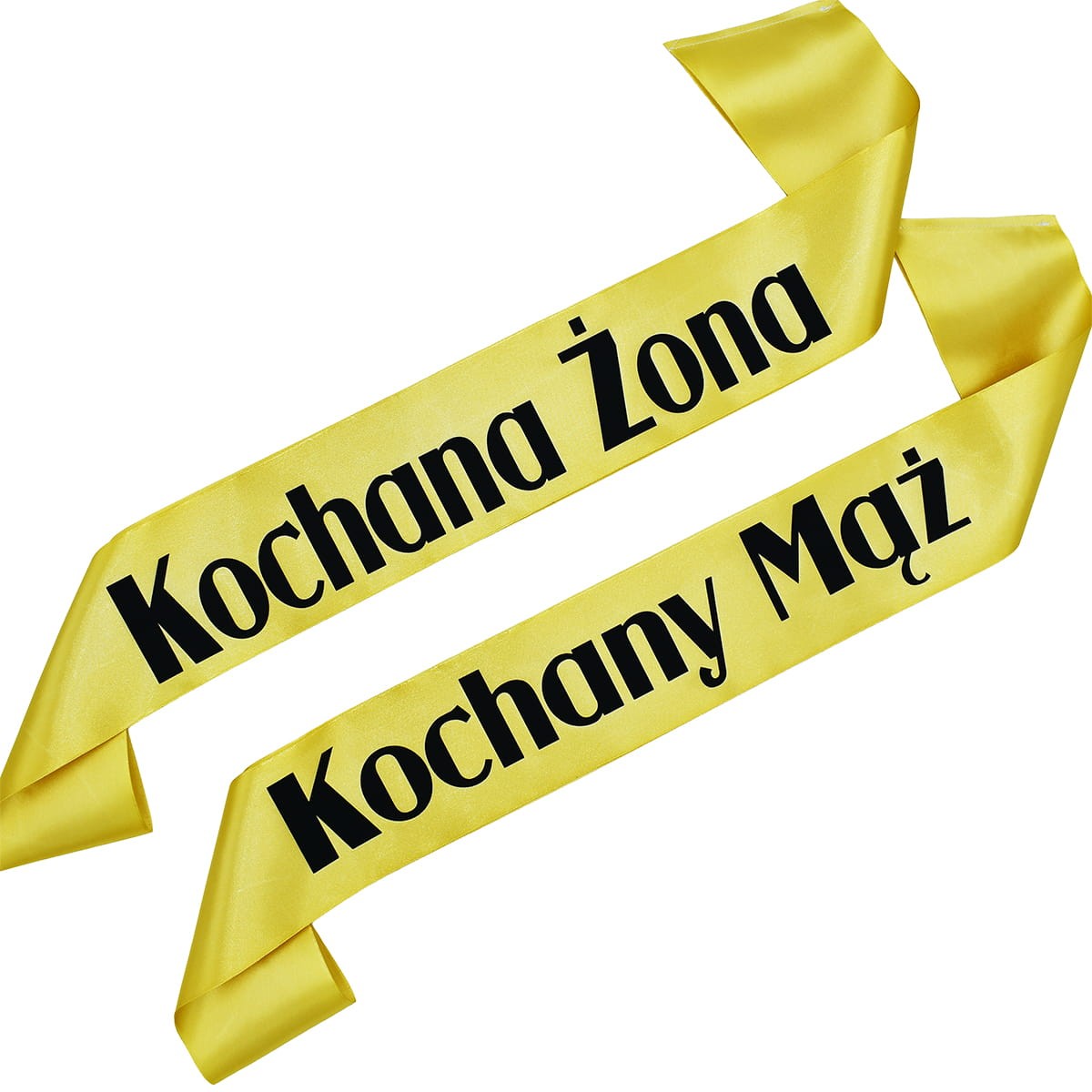 Zestaw złotych szarf Kochana Żona i Kochany Mąż