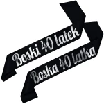 Zestaw czarnych szarf dla 40 latków - Boski 40 latek, Boska 40 latka