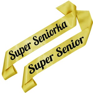 Zestaw złotych szarf  Super Senior i Super Seniorka