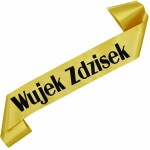 Wujek z dowolnym imieniem - złota szarfa z czarnym nadrukiem