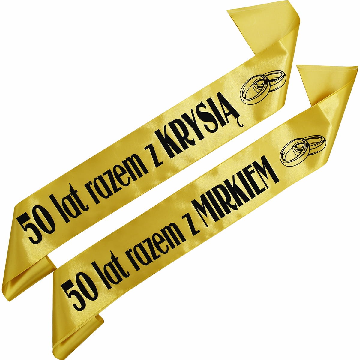 Zestaw szarf 50 lat razem z + dowolne imiona małżonków
