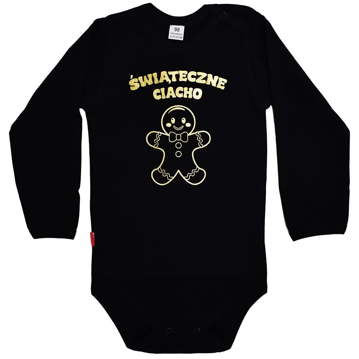 Body dziecięce na święta - Świąteczne Ciacho - czarne ze złotym nadrukiem