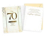 Karnet 70 Urodziny najpiękniejsze życzenia
