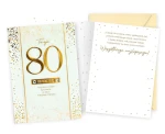 Karnet 80 Urodziny najpiękniejsze życzenia