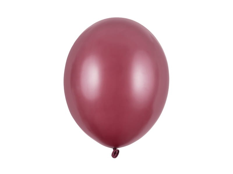 Balony 30cm, metaliczne bordowe 25szt