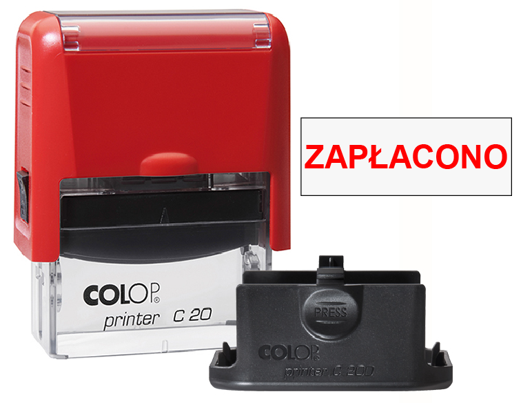 Pieczątka Zapłacono C20 czerwona
