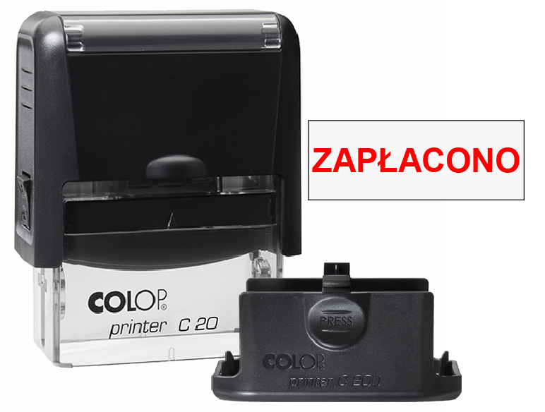 Pieczątka Zapłacono C20 - czarna