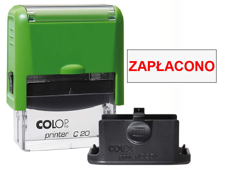 Pieczątka Zapłacono C20 - zielona