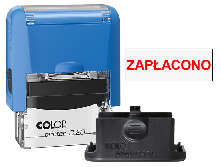 Pieczątka Zapłacono C20 - niebieska