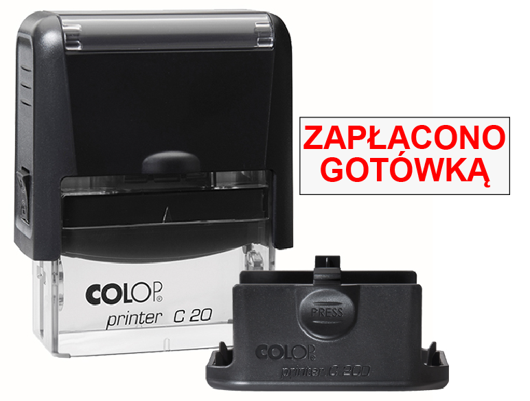 Pieczątka Zapłacono gotówką C20 - czarna