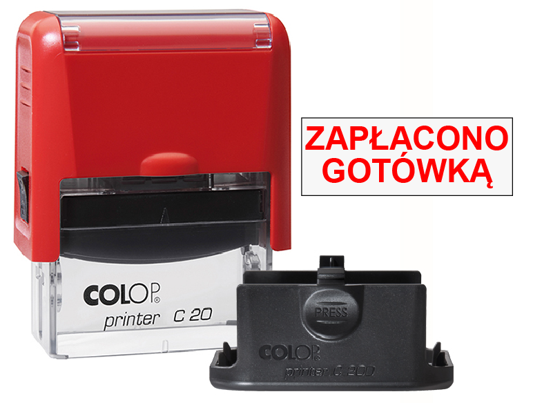 Pieczątka Zapłacono gotówką C20 - czerwona