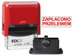 Pieczątka Zapłacono przelewem C20 - czerwona