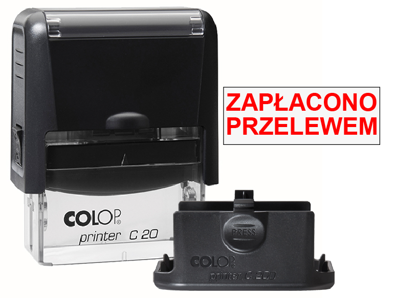Pieczątka Zapłacono przelewem C20 - czarna