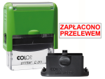 Pieczątka Zapłacono przelewem C20 - zielona