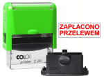 Pieczątka Zapłacono przelewem C20 - neonowo zielona