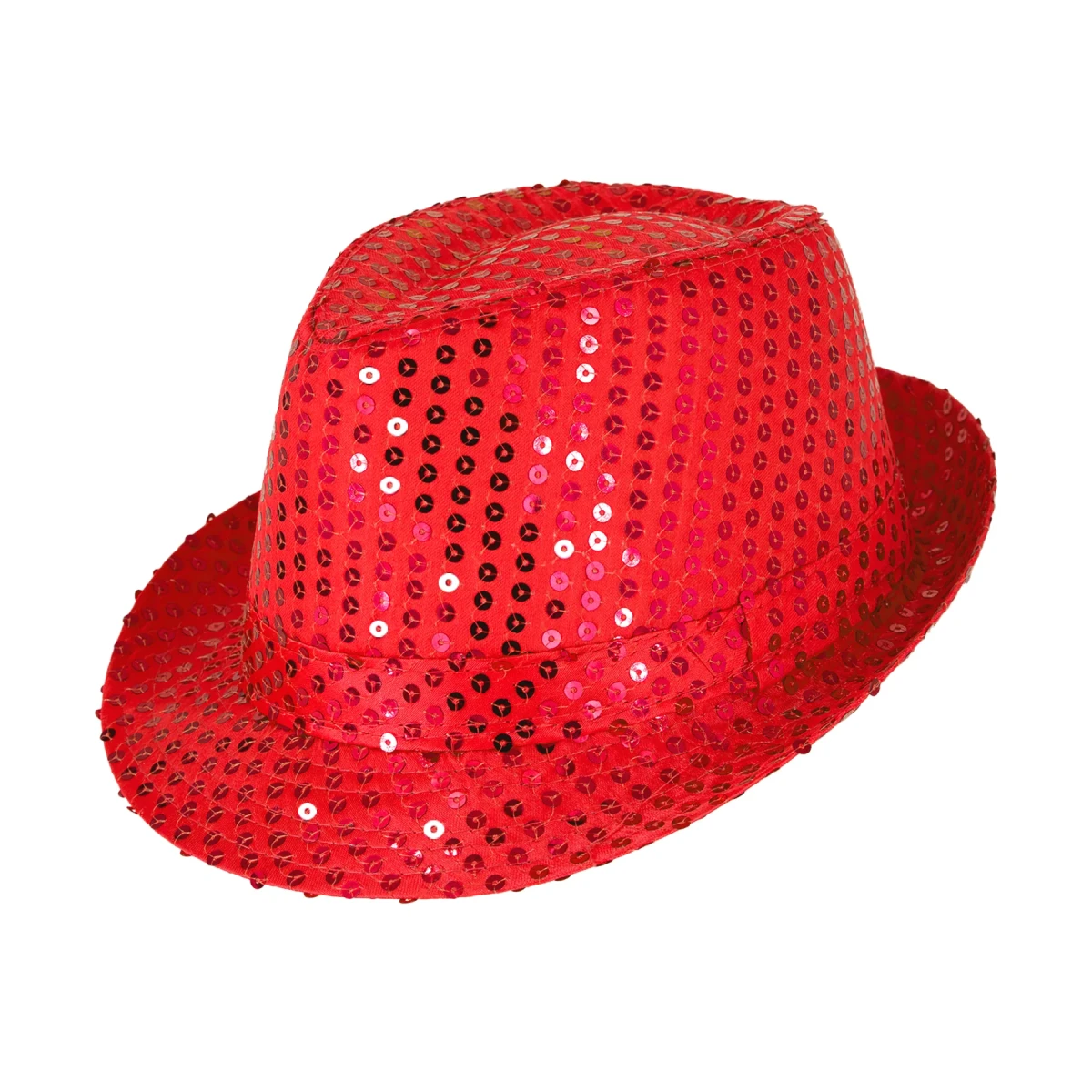 Kapelusz cekinowy czerwony w cekiny