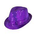 Kapelusz cekinowy fioletowy w cekiny