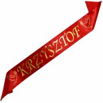 Szarfa na Bierzmowanie z dowolnym imieniem - czerwona ze złotym nadrukiem