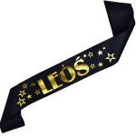 Czarna szarfa z dowolnym imieniem i gwiazdkami , złoty nadruk