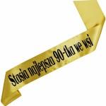 Najlepsza 90-tka we wsi + imię - złota szarfa z czarnym nadrukiem