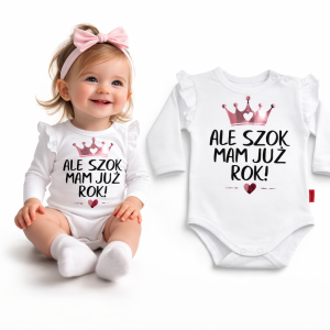 Body z falbanką ALE SZOK MAM JUŻ ROK, roczek urodziny