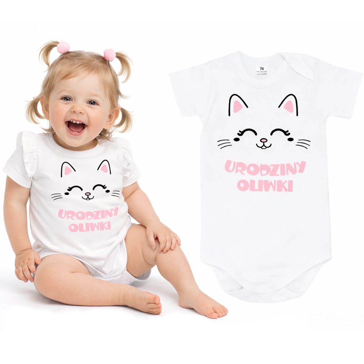 Body na urodziny Kotek z imieniem dziecka