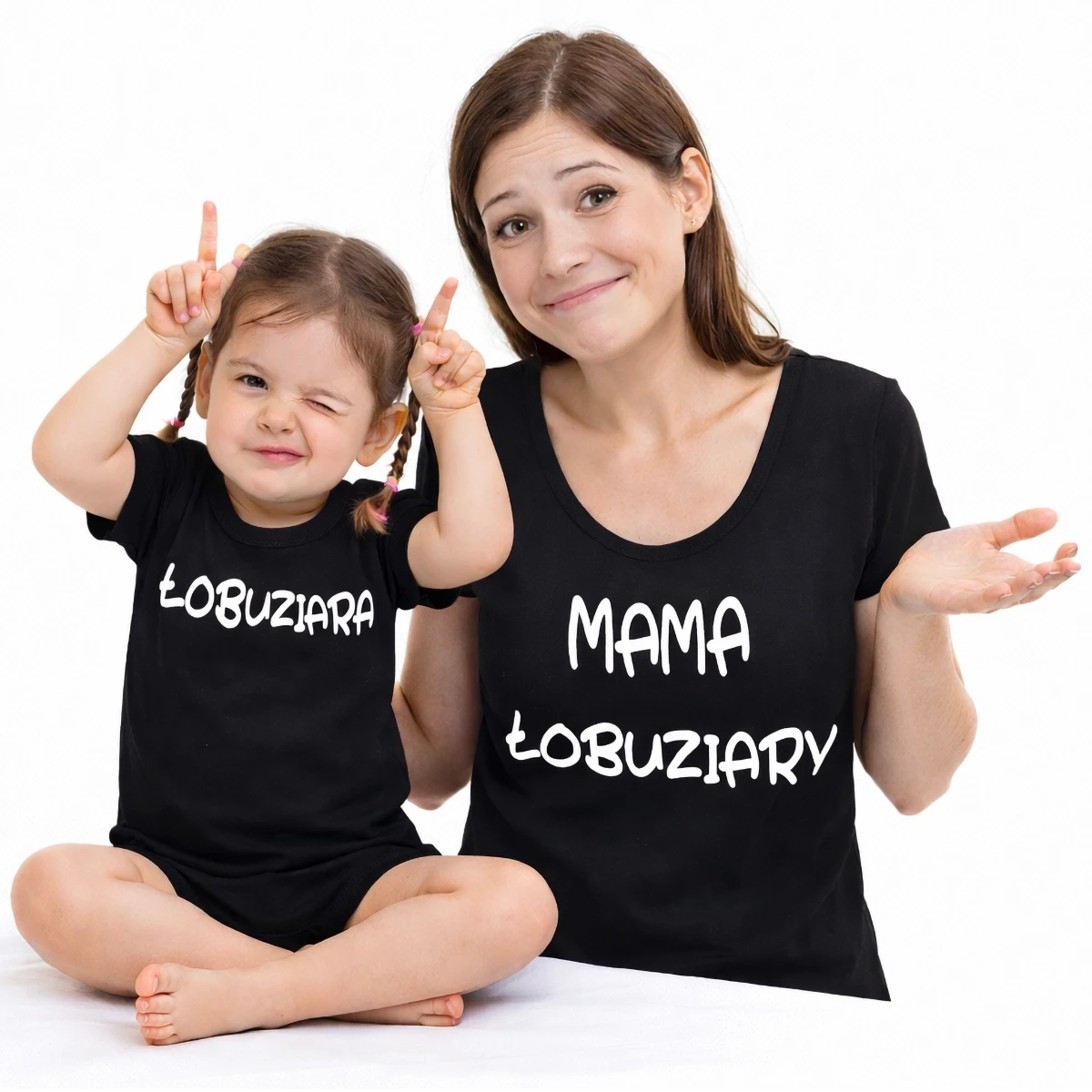Zestaw mama córka - Łobuziara i Mama Łobuziary - czarny
