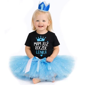 Komplet Mam już roczek z imieniem dziecka i koroną