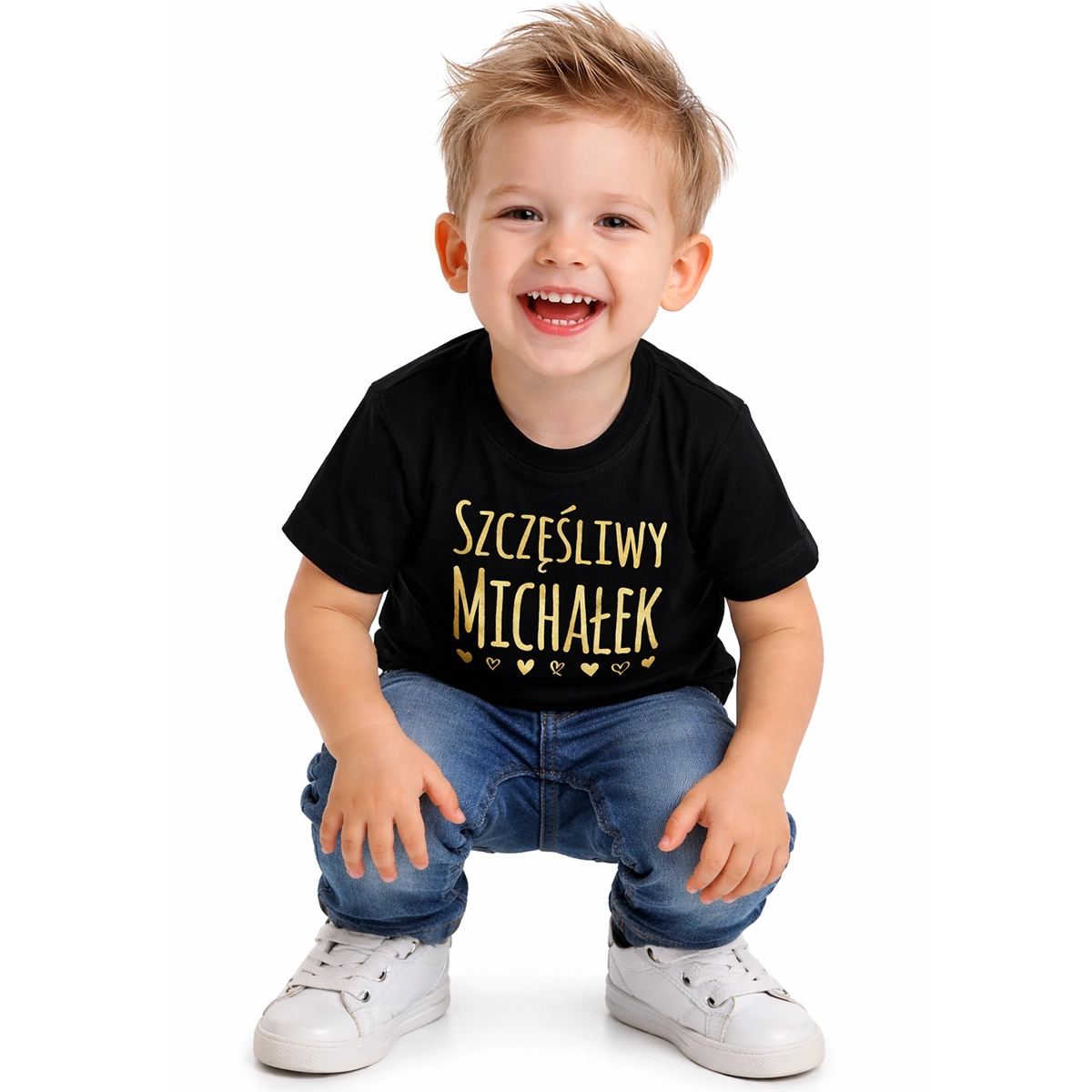 Szczęśliwy + dowolne imię - koszulka dziecięca