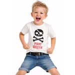 Koszulka PIRAT z dowolnym imieniem dziecka biała