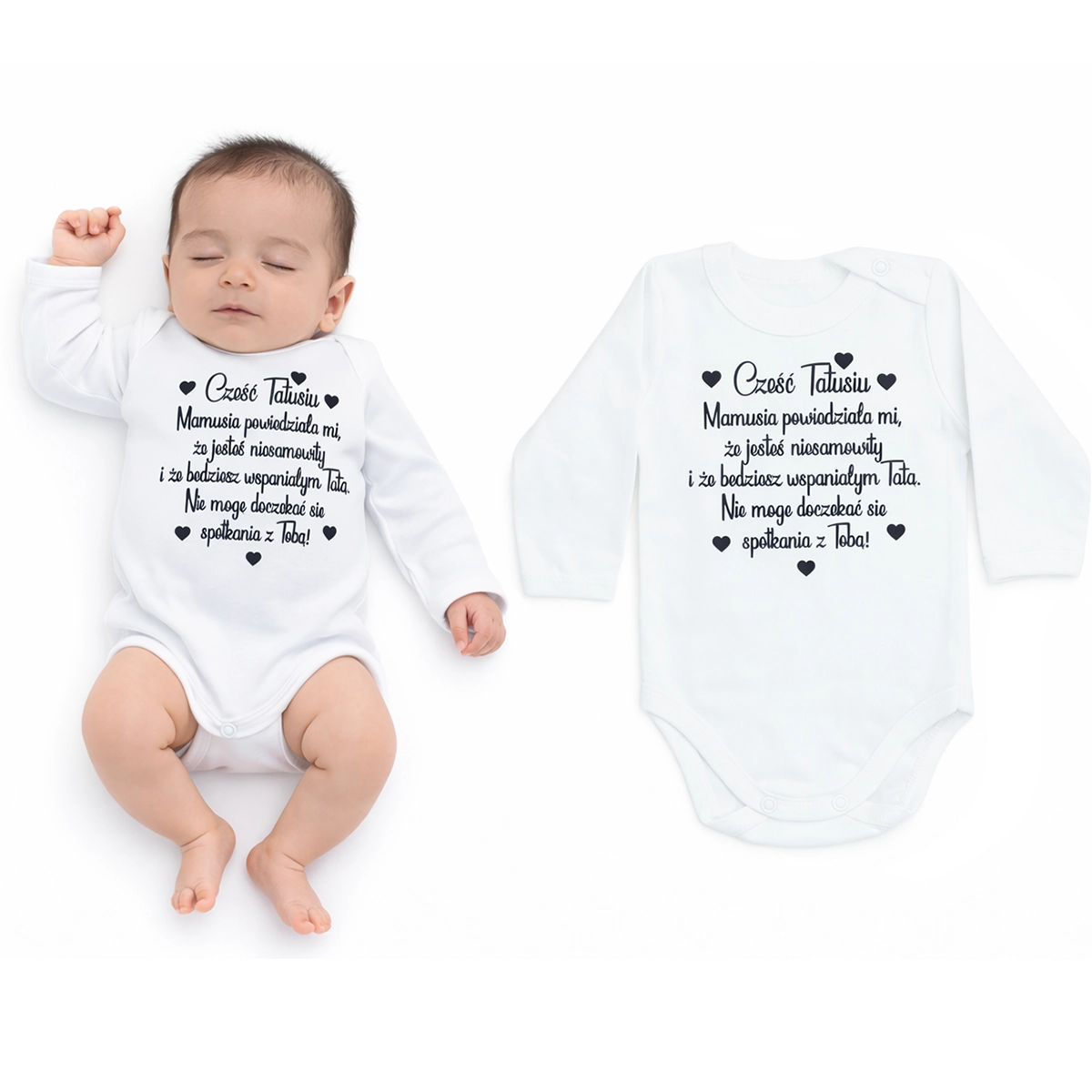 Body dziecięce Będziesz wspaniałym Tatą - czarny nadruk nadruk