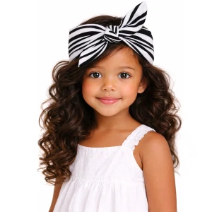 Opaska pin-up zebra czarno biała w paski do włosów 